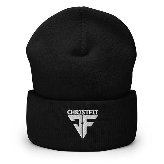 CHRISTFIT - ORIGINAL COLLECTION - WHITE on BLACK - Cuffed Beanie