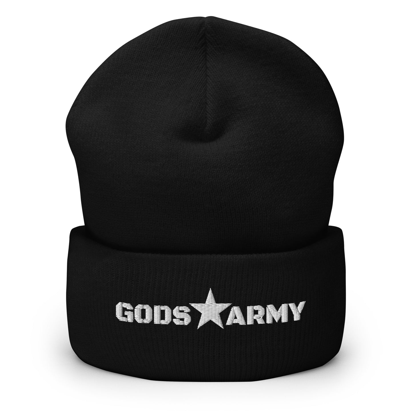 GODS ARMY - TRUE NORTH COLLECTION - White on Black - Cuffed Beanie