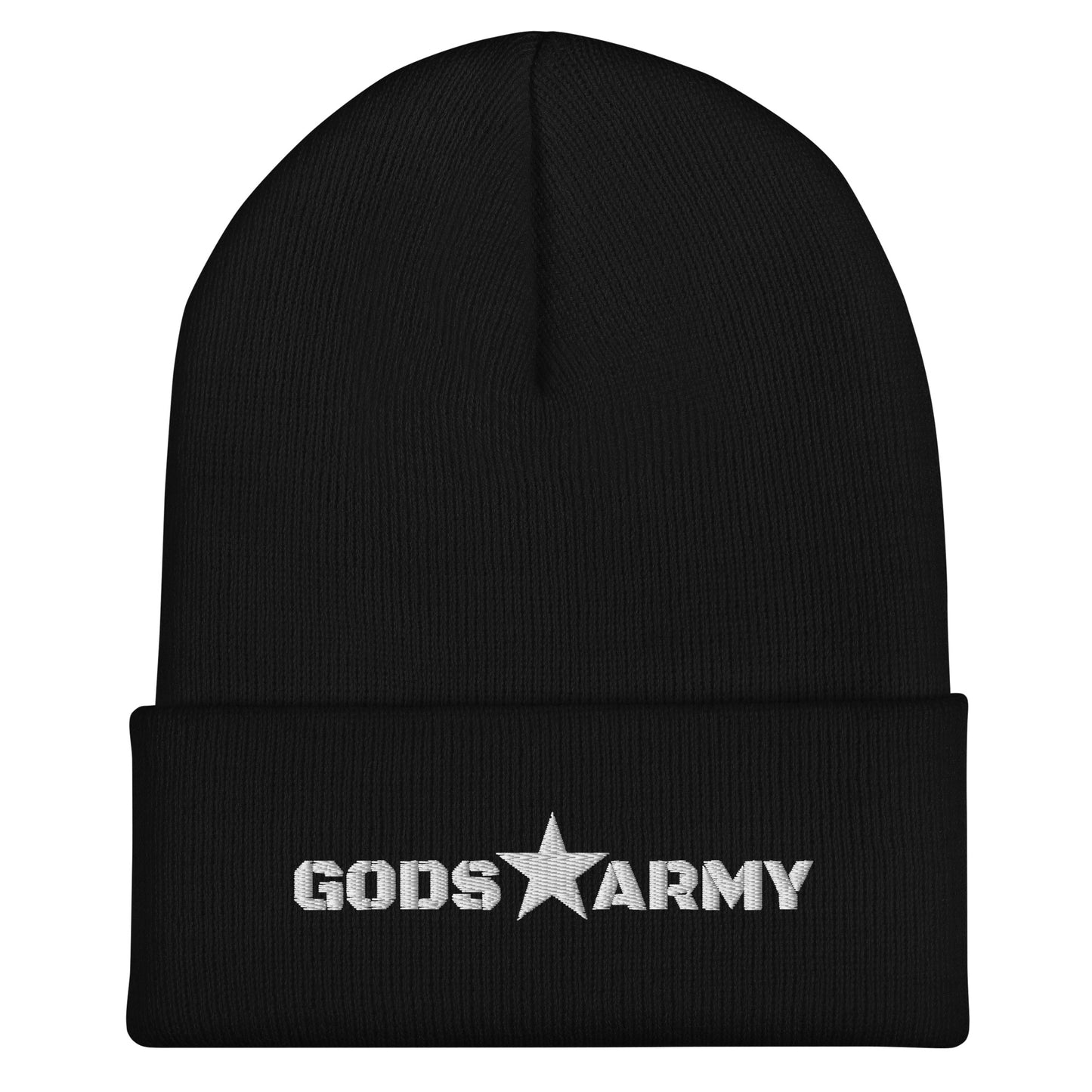 GODS ARMY - TRUE NORTH COLLECTION - White on Black - Cuffed Beanie