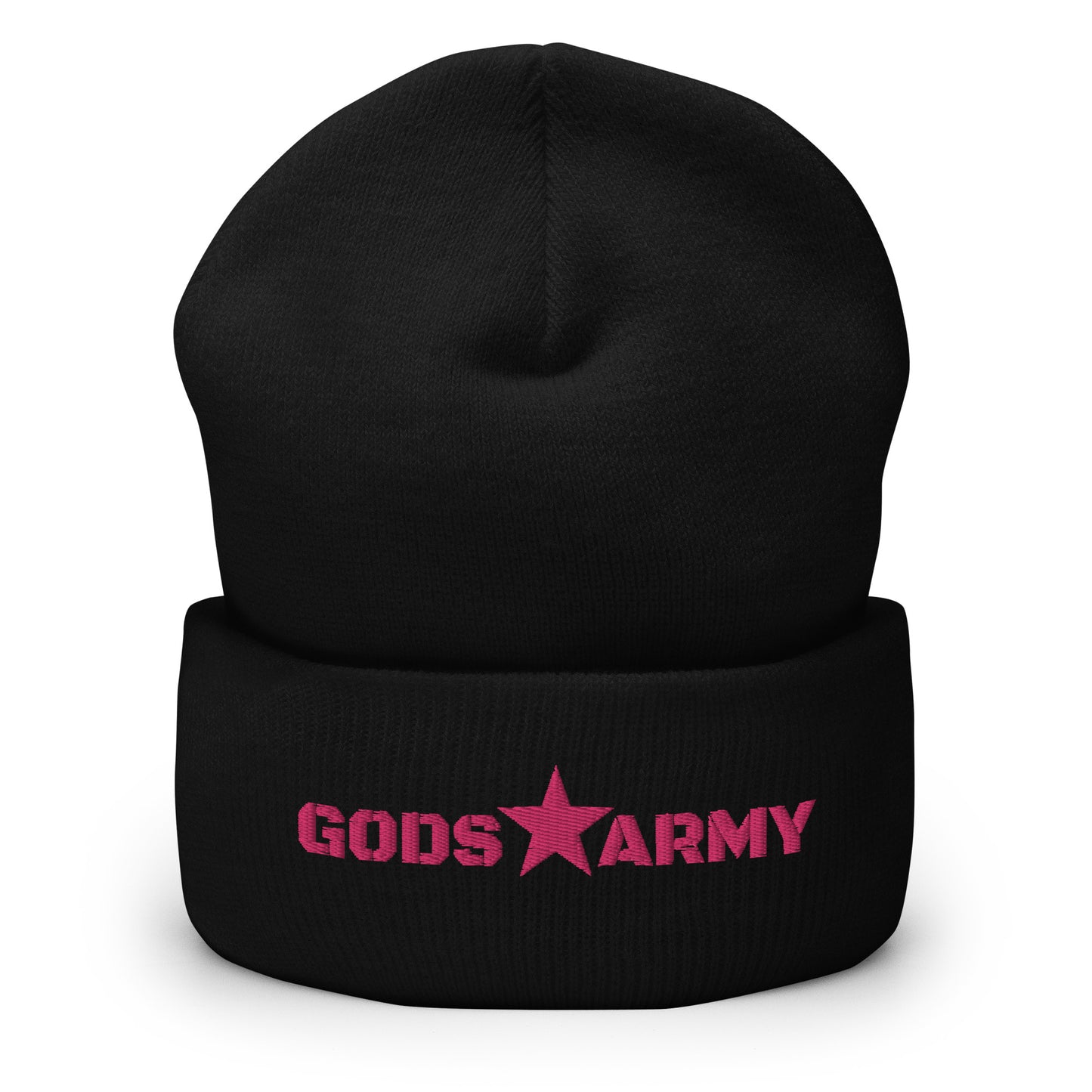GODS ARMY - TRUE NORTH COLLECTION - Pink on Black - Cuffed Beanie