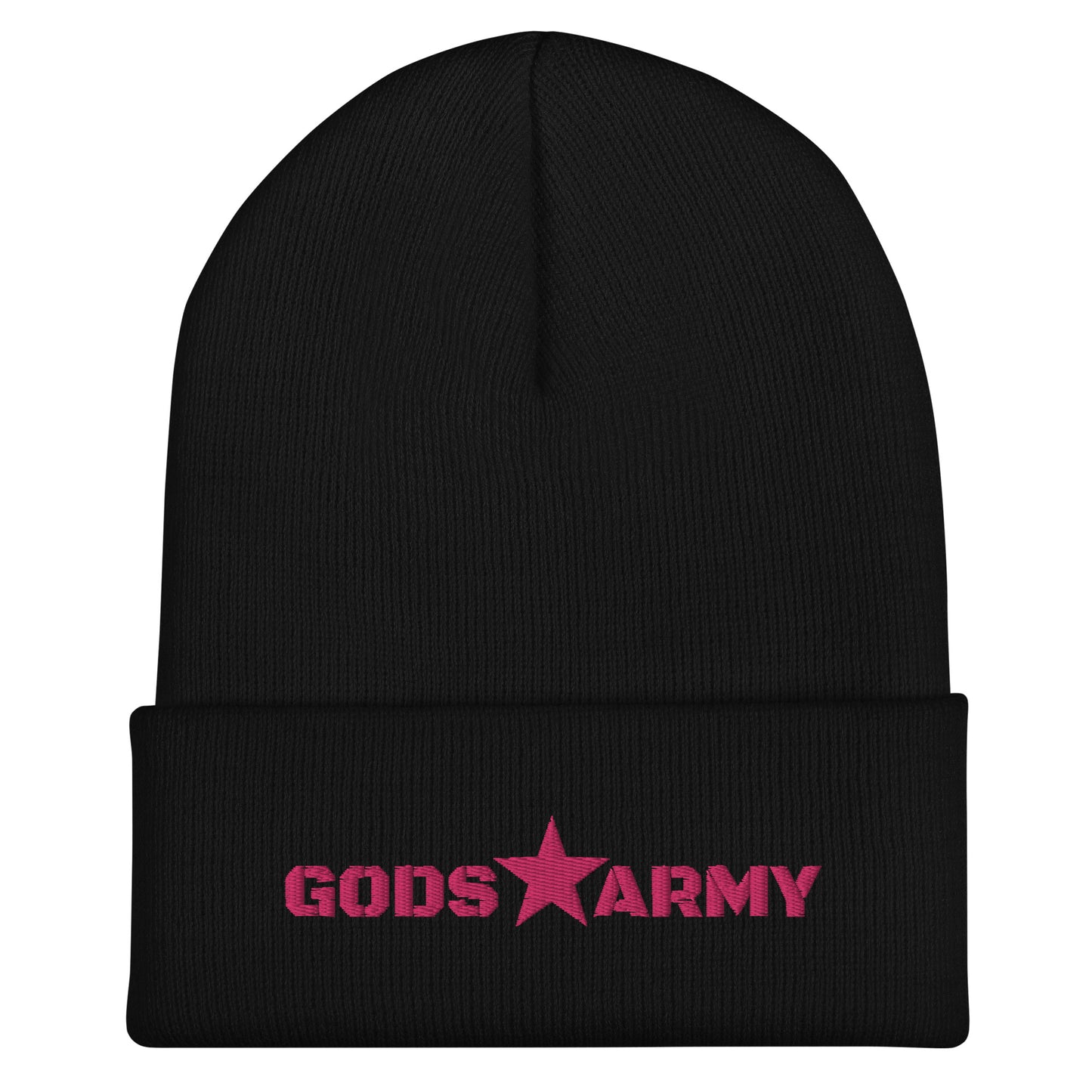 GODS ARMY - TRUE NORTH COLLECTION - Pink on Black - Cuffed Beanie