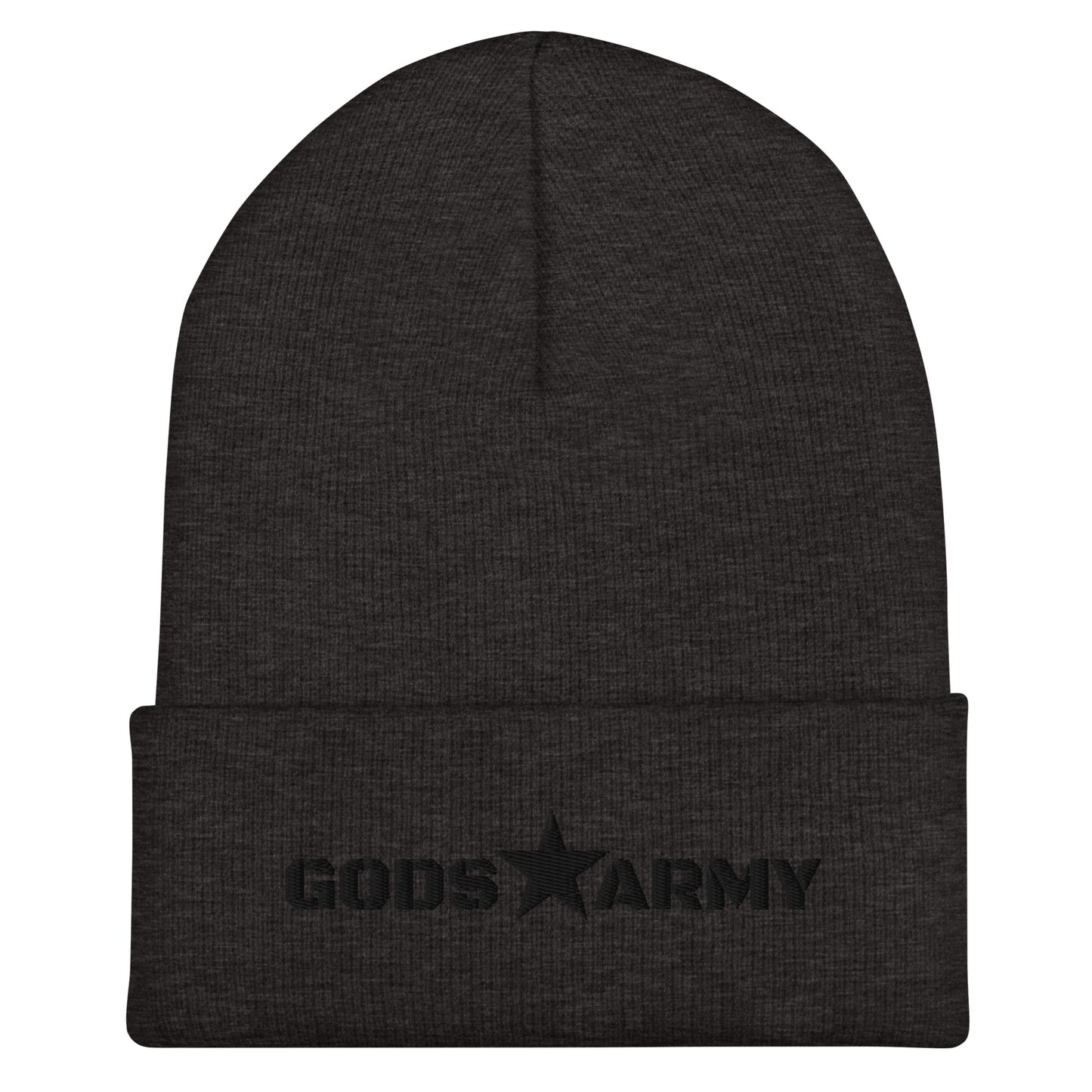 GODS ARMY - TRUE NORTH COLLECTION - Black on Dark Grey\Gray - Cuffed Beanie