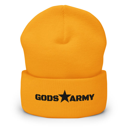 GODS ARMY - TRUE NORTH COLLECTION - Black on Gold - Cuffed Beanie