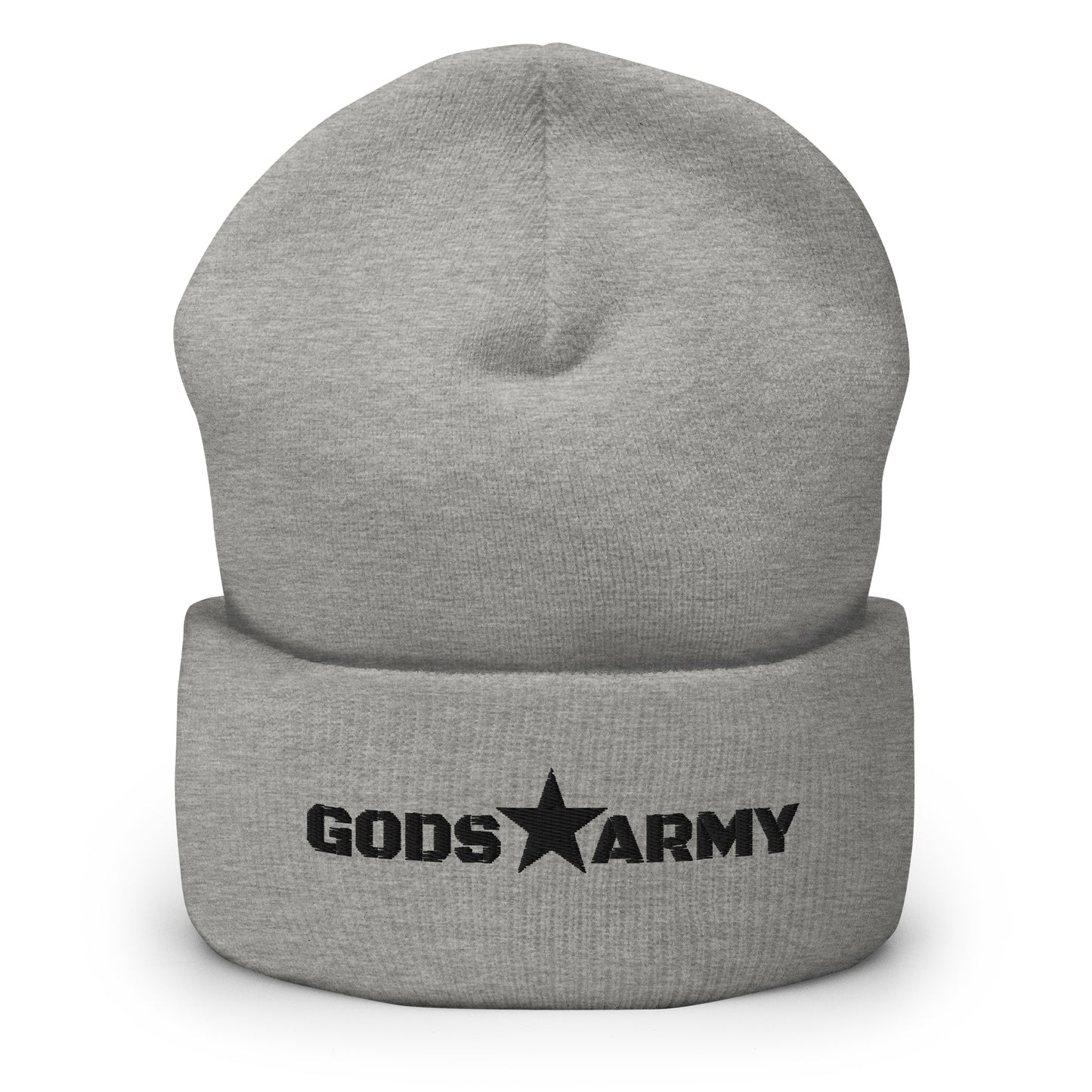 GODS ARMY - TRUE NORTH COLLECTION - Black on Grey\Gray - Cuffed Beanie
