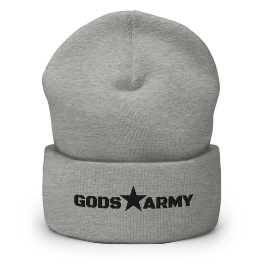 GODS ARMY - TRUE NORTH COLLECTION - Black on Grey\Gray - Cuffed Beanie