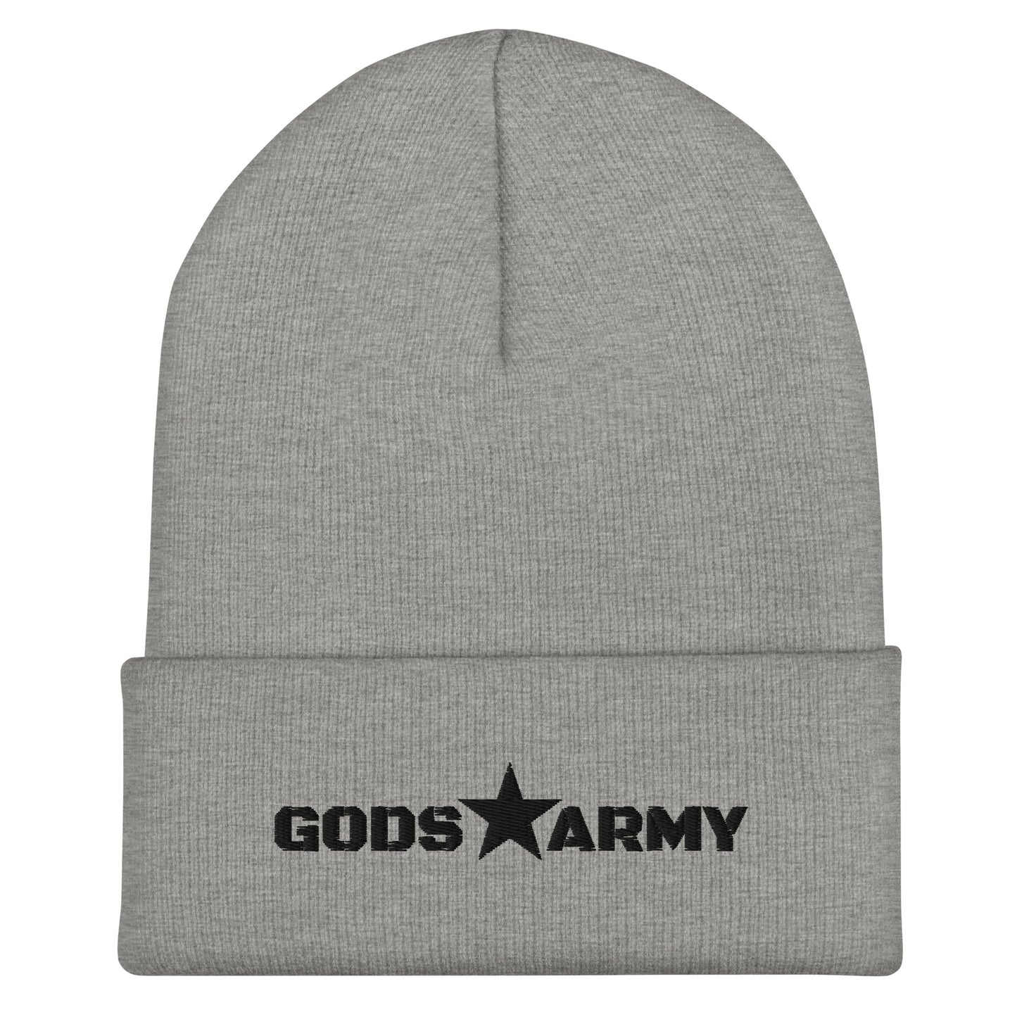 GODS ARMY - TRUE NORTH COLLECTION - Black on Grey\Gray - Cuffed Beanie