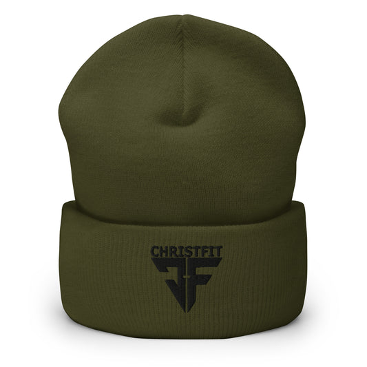 CHRISTFIT - ORIGINAL COLLECTION - BLACK on GREEN - Cuffed Beanie