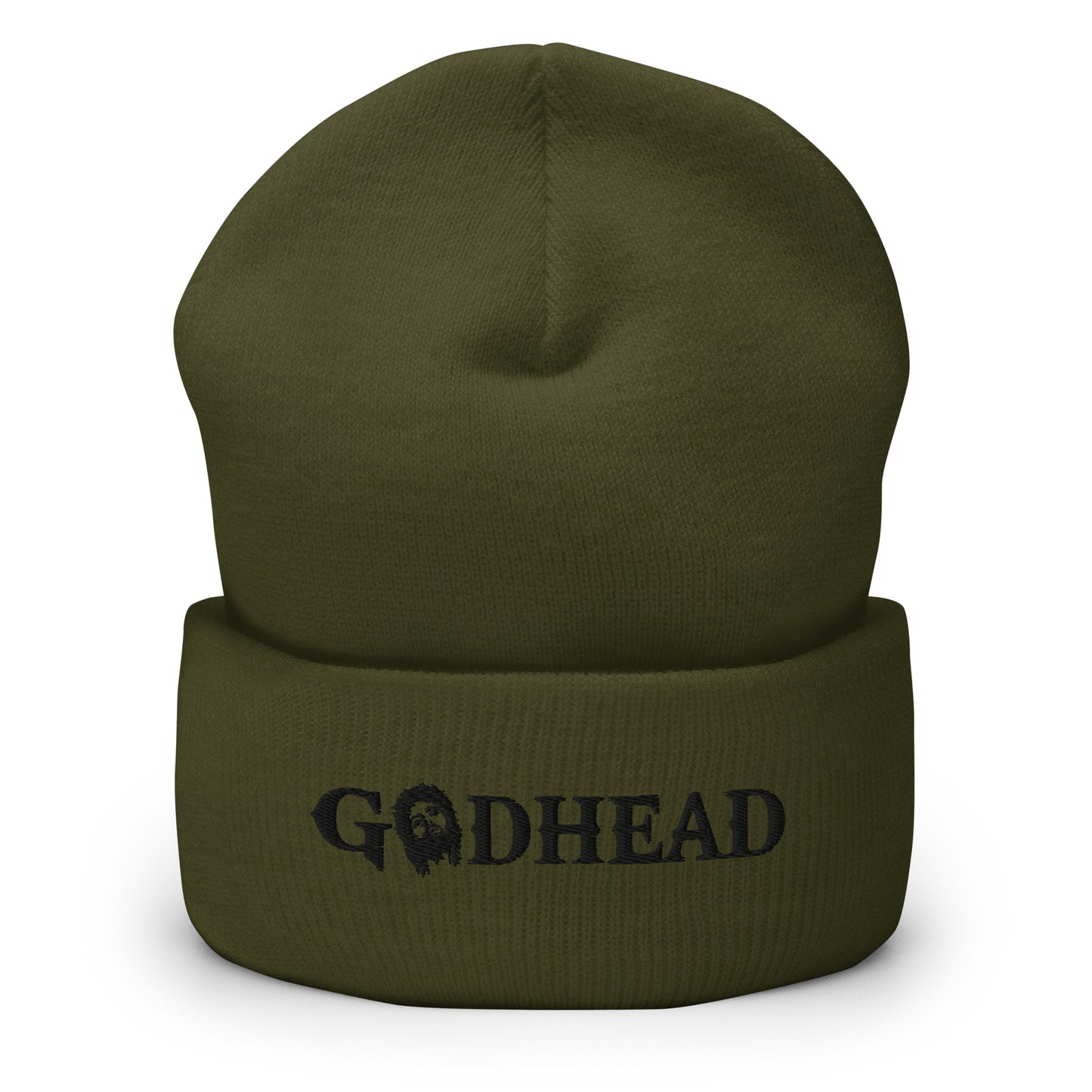 GODHEAD - CHRIST COLLECTION - BLACK on GREEN - Cuffed Beanie