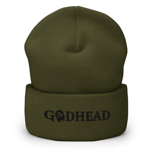 GODHEAD - CHRIST COLLECTION - BLACK on GREEN - Cuffed Beanie