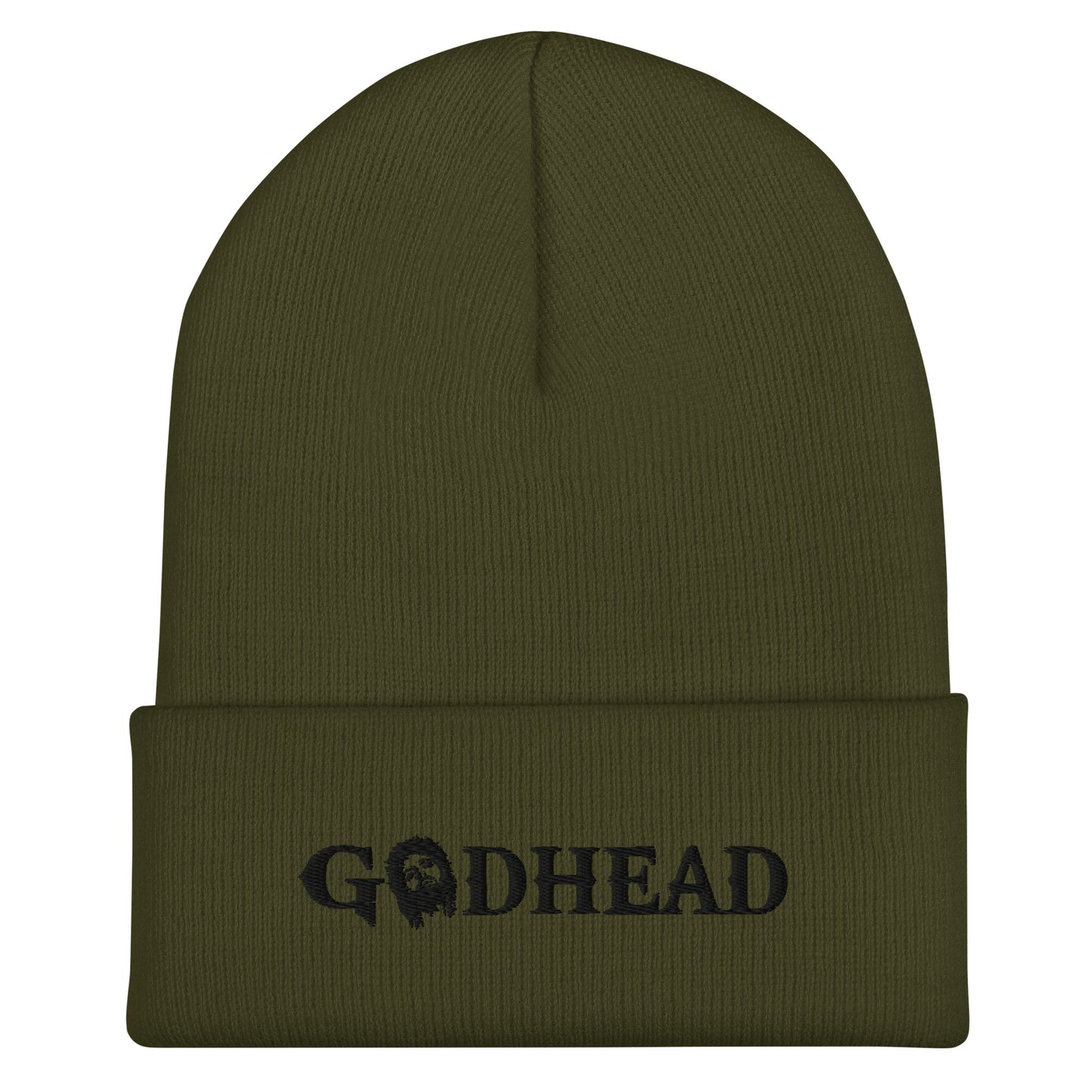 GODHEAD - CHRIST COLLECTION - BLACK on GREEN - Cuffed Beanie