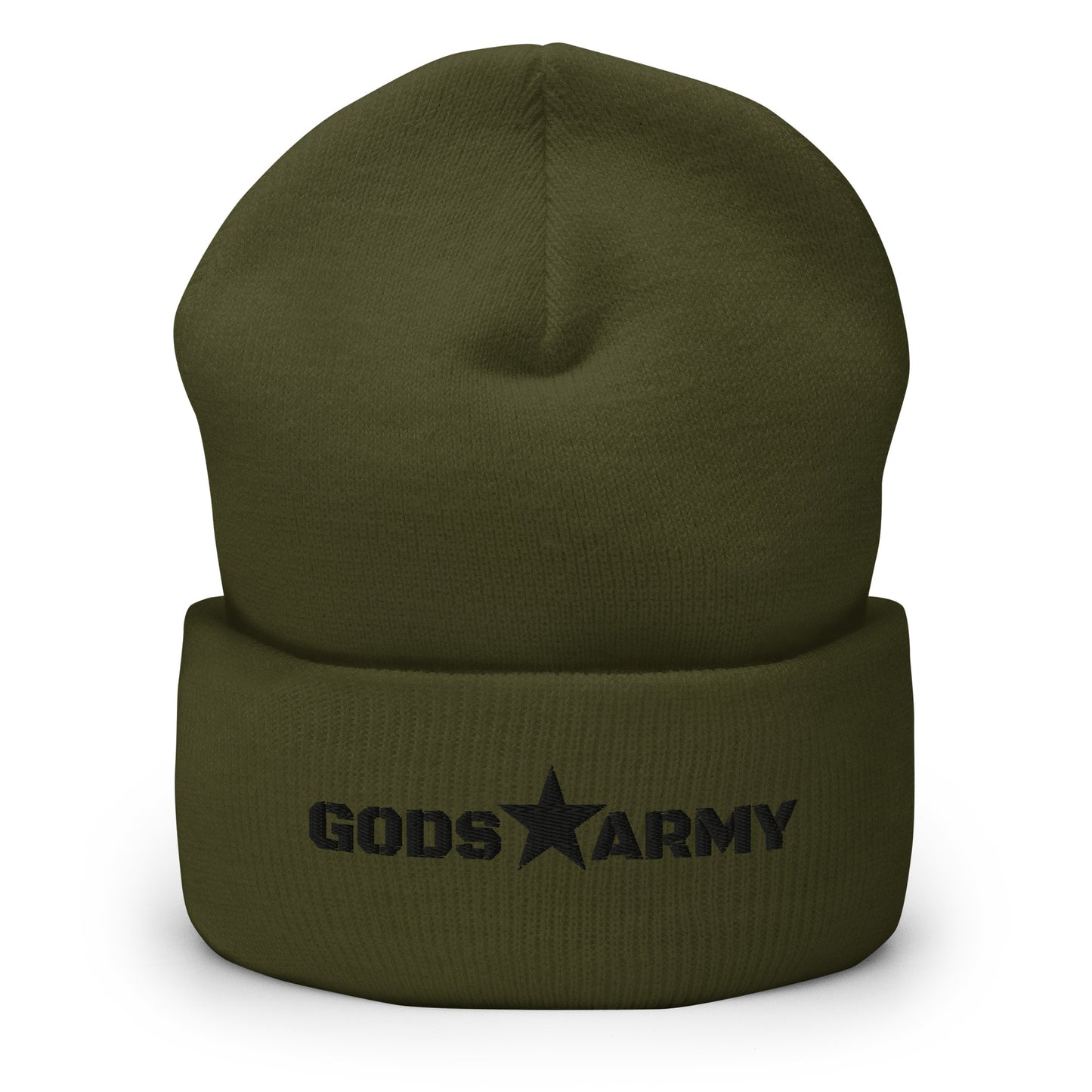 GODS ARMY - TRUE NORTH COLLECTION - Black on Green - Cuffed Beanie