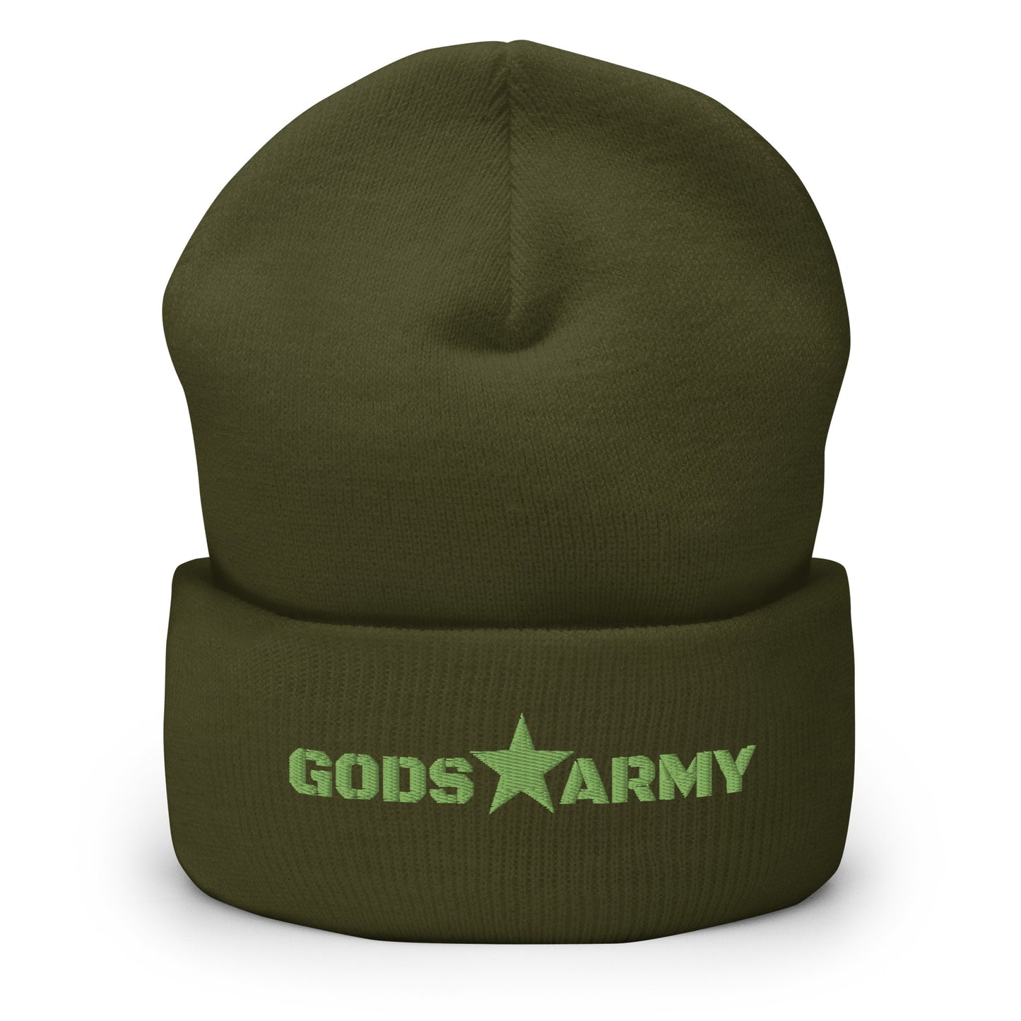GODS ARMY - TRUE NORTH COLLECTION - Green on Green - Cuffed Beanie