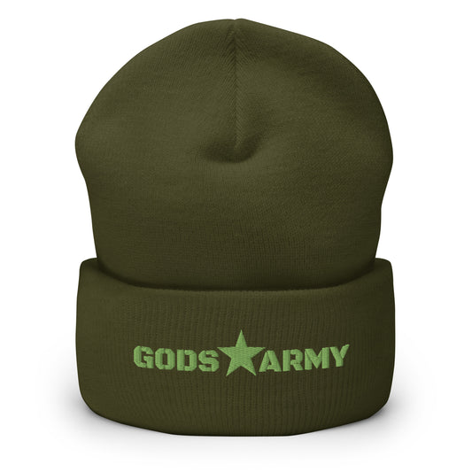 GODS ARMY - TRUE NORTH COLLECTION - Green on Green - Cuffed Beanie