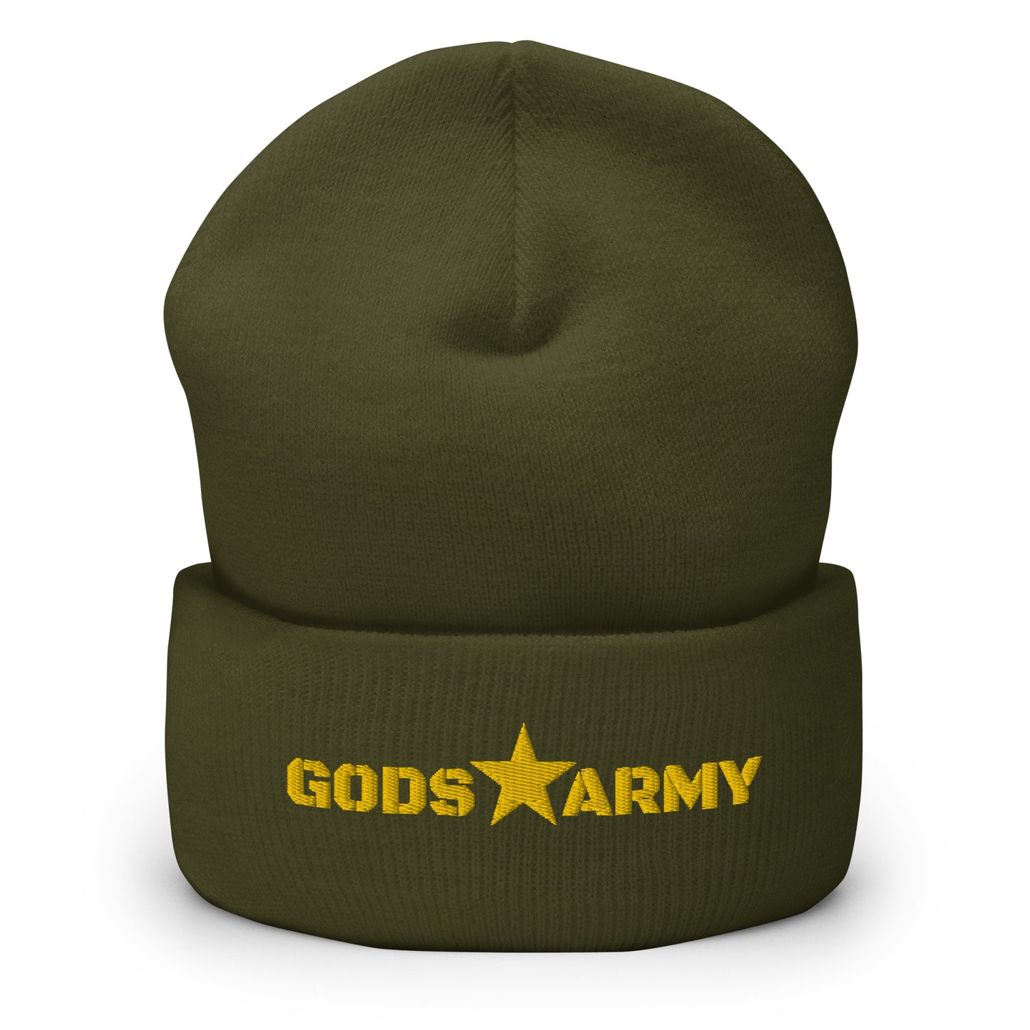 GODS ARMY - TRUE NORTH COLLECTION - Gold on Green - Cuffed Beanie