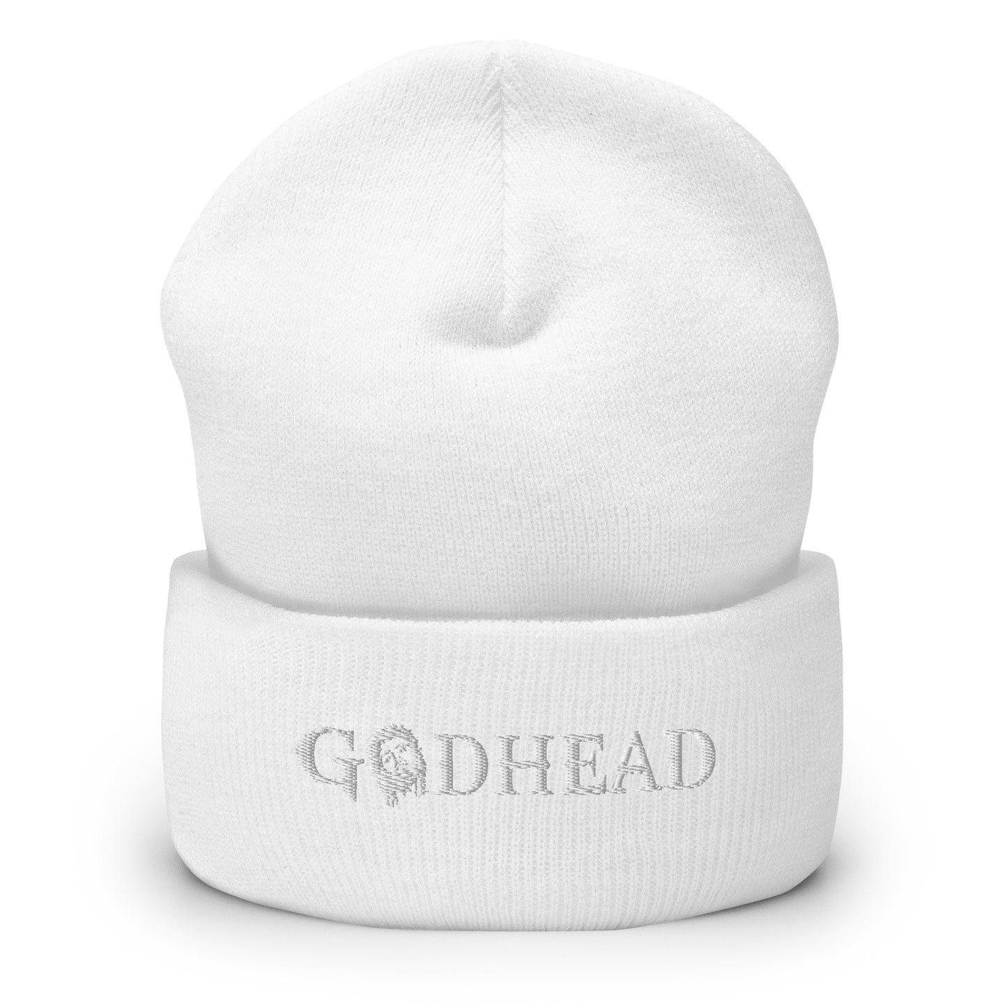 GODHEAD - CHRIST COLLECTION - WHITE on WHITE - Cuffed Beanie