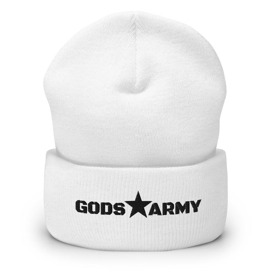 GODS ARMY - TRUE NORTH COLLECTION - Black on White - Cuffed Beanie