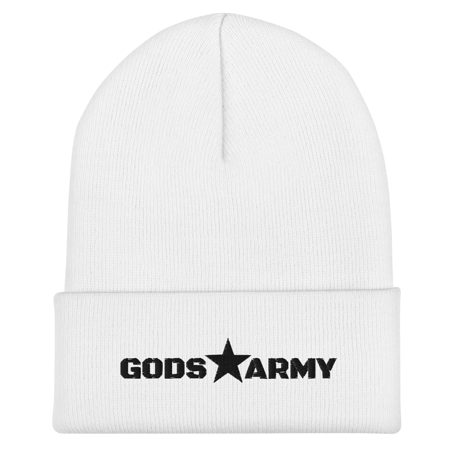 GODS ARMY - TRUE NORTH COLLECTION - Black on White - Cuffed Beanie