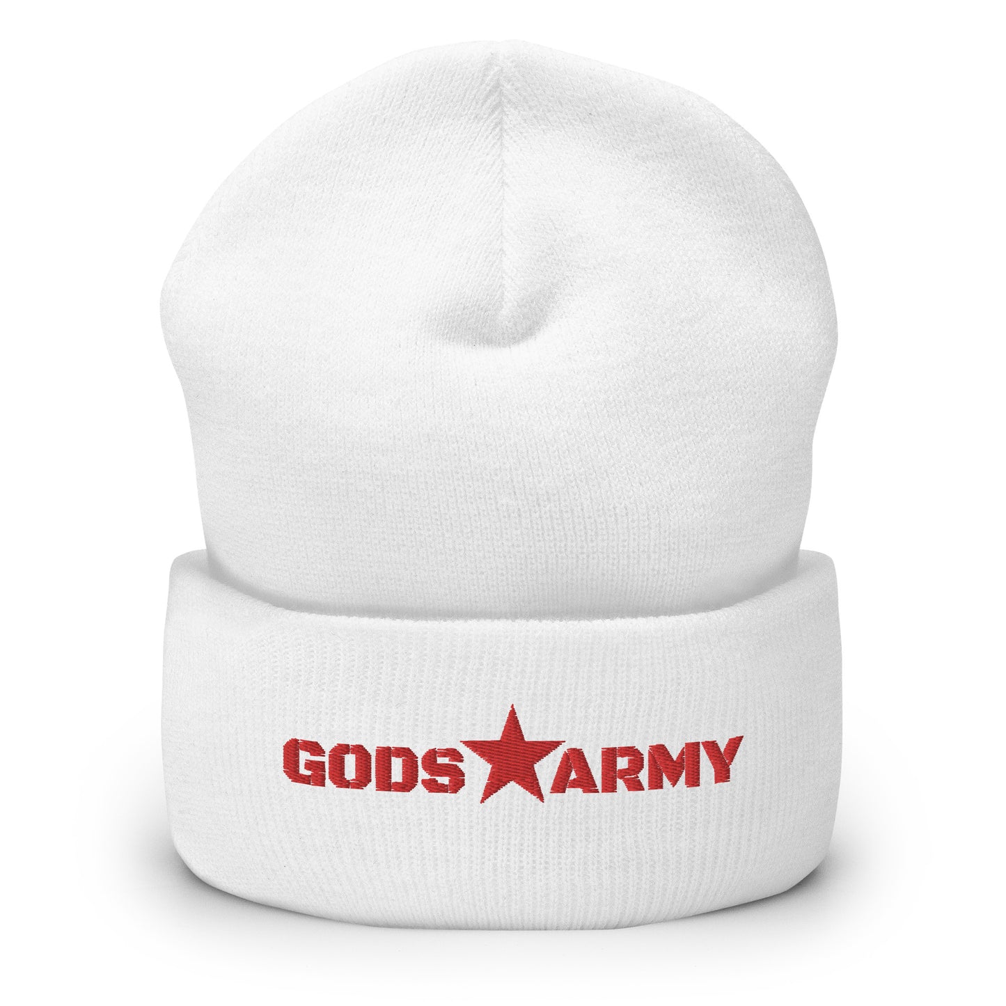 GODS ARMY - TRUE NORTH COLLECTION - Blood Red on White - Cuffed Beanie
