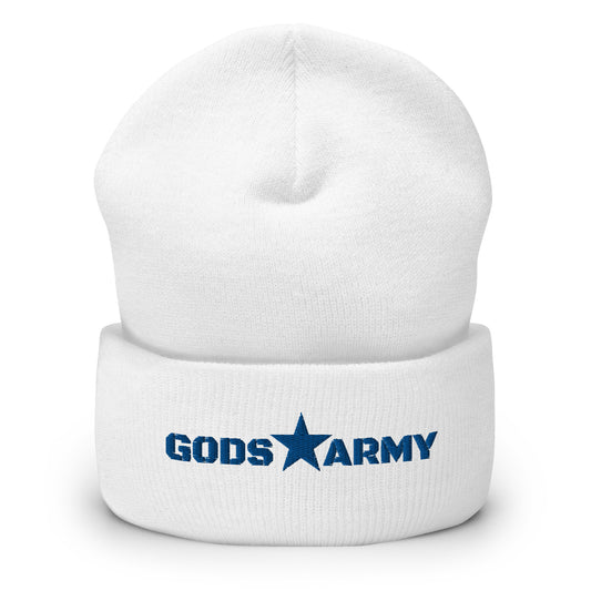GODS ARMY - TRUE NORTH COLLECTION - Blue on White - Cuffed Beanie