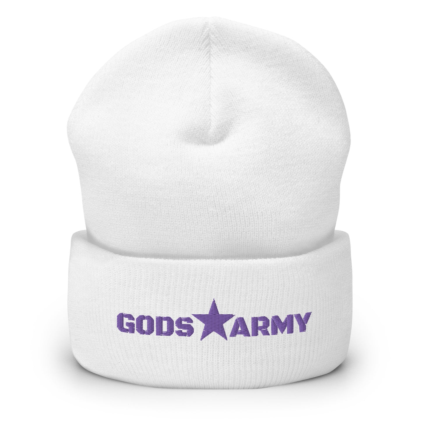 GODS ARMY - TRUE NORTH COLLECTION - Purple on White - Cuffed Beanie